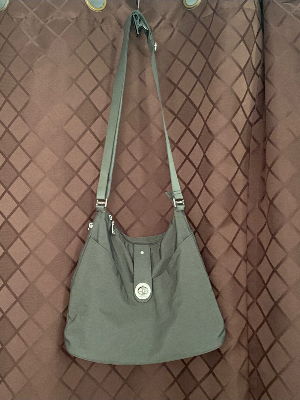 Baggallini Gray Helsinki Crossbody Hobo Bag
